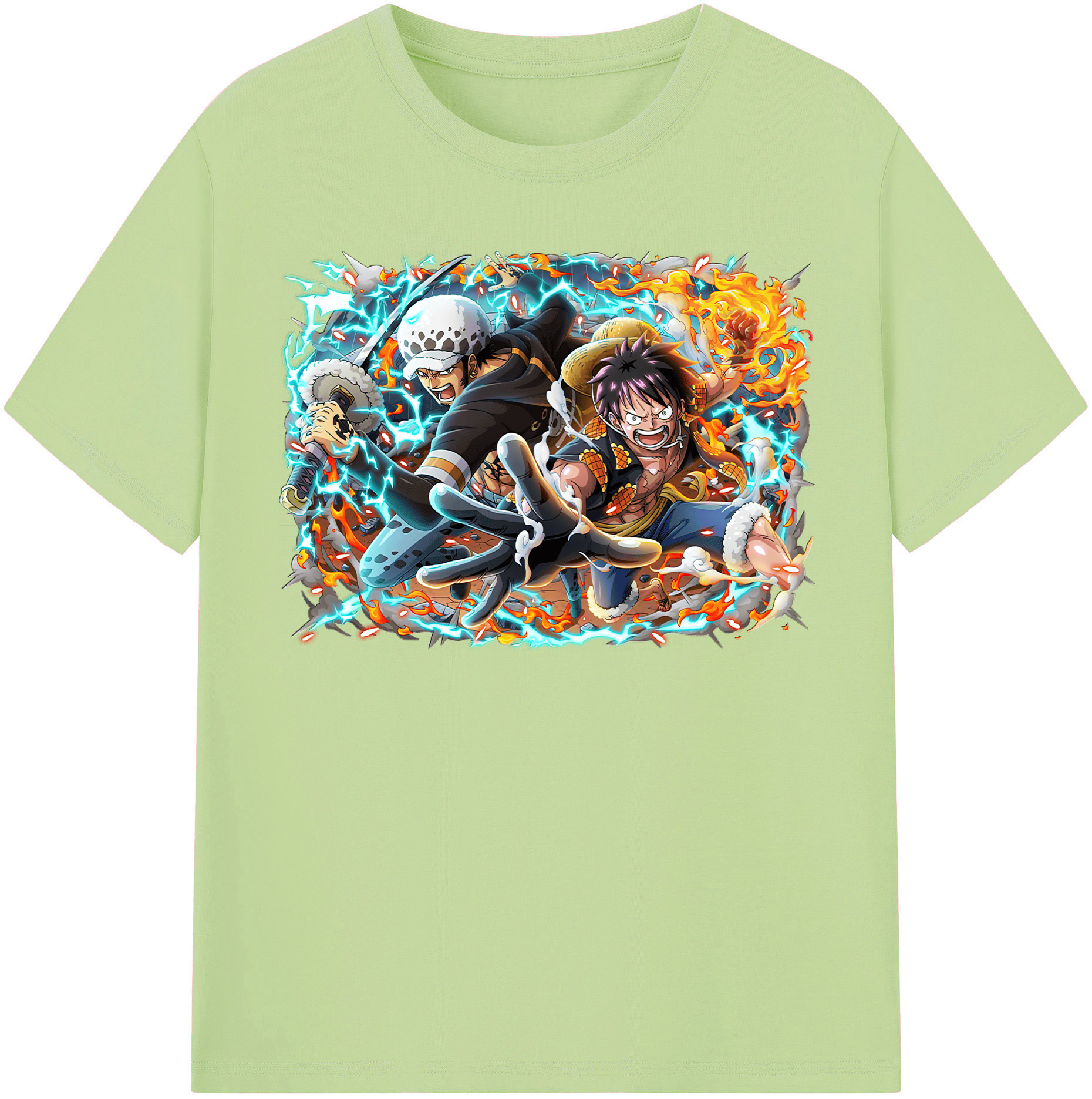 ワンピース モンキー・D・ルフィ ONE PIECE Monkey D. Luffy 綿100％半袖Tシャツ（フロントプリント）